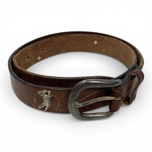 Vintage Cole Haan Brown Leather Golf Belt - Size 36